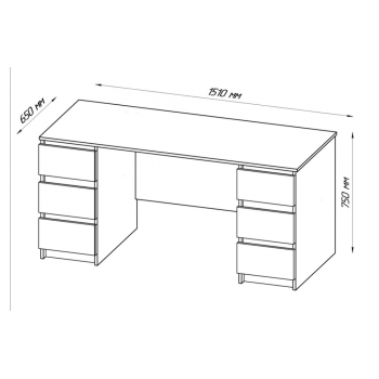 Cosmo Компьютерный стол с 6-ящиками Дуб Сонома (COS-04) Cosmo Компьютерный стол с 6-ящиками Дуб Сонома (COS-04)