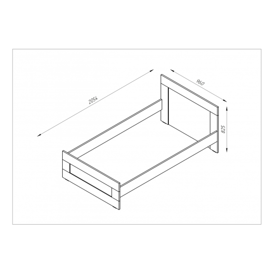 Smart gulta 900 Sonoma Oak (bez atvilktnes)