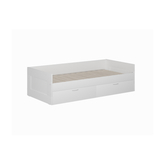 Saliekamā gulta ar atvilktni balta 900/1800x200 Saliekamā gulta ar atvilktni balta 900/1800x200