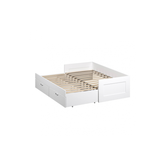 Saliekamā gulta ar atvilktni balta 900/1800x200 Saliekamā gulta ar atvilktni balta 900/1800x200