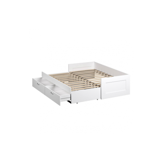 Saliekamā gulta ar atvilktni balta 900/1800x200 Saliekamā gulta ar atvilktni balta 900/1800x200