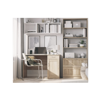 Cosmo Компьютерный стол с ящиком и тумбой Дуб Сонома (COS-03) Cosmo Компьютерный стол с ящиком и тумбой Дуб Сонома (COS-03)