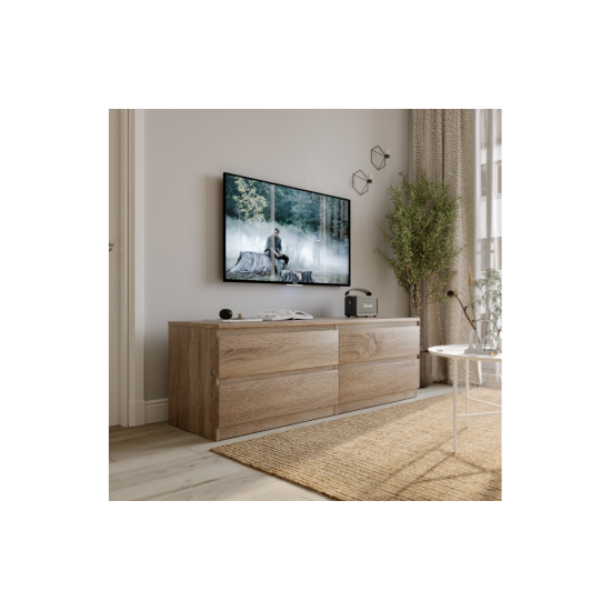 Malta kumode ar 4 atvilktnēm Sonoma Oak (MAL-03)