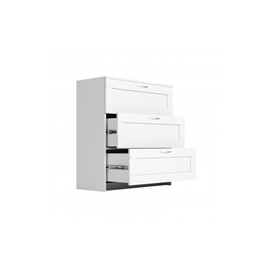 Smart kumode ar 3 atvilktnēm Balts (SM-05)