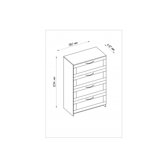 Smart kumode ar 4 atvilktnēm Sonoma Oak (SM-06) Smart kumode ar 4 atvilktnēm Sonoma Oak (SM-06)