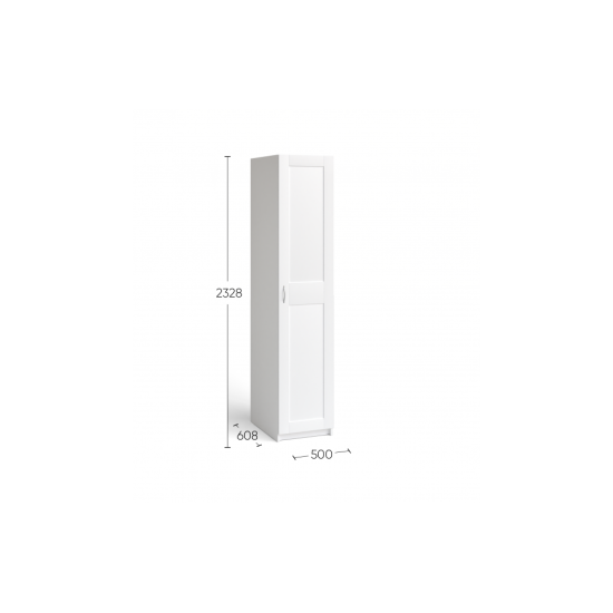 Max 1-ukseline valge riidekapp 500x610x2330 (Max-01)