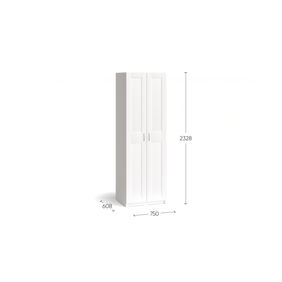 Max 2 durvju skapis, balts 750x610x2330 (Max-03)