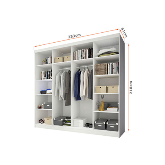Idzczak Skapis-kupeja MULTI 36 (233 cm) Ozols Sonoma + Spoguļgrafīts