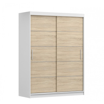 Skapis ar bīdāmām durvīm  VISTA 06 (150 cm)  balts / sonoma ozols Skapis ar bīdāmām durvīm  VISTA 06 (150 cm)  balts / sonoma ozols