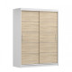 Skapis ar bīdāmām durvīm  VISTA 06 (150 cm)  balts / sonoma ozols